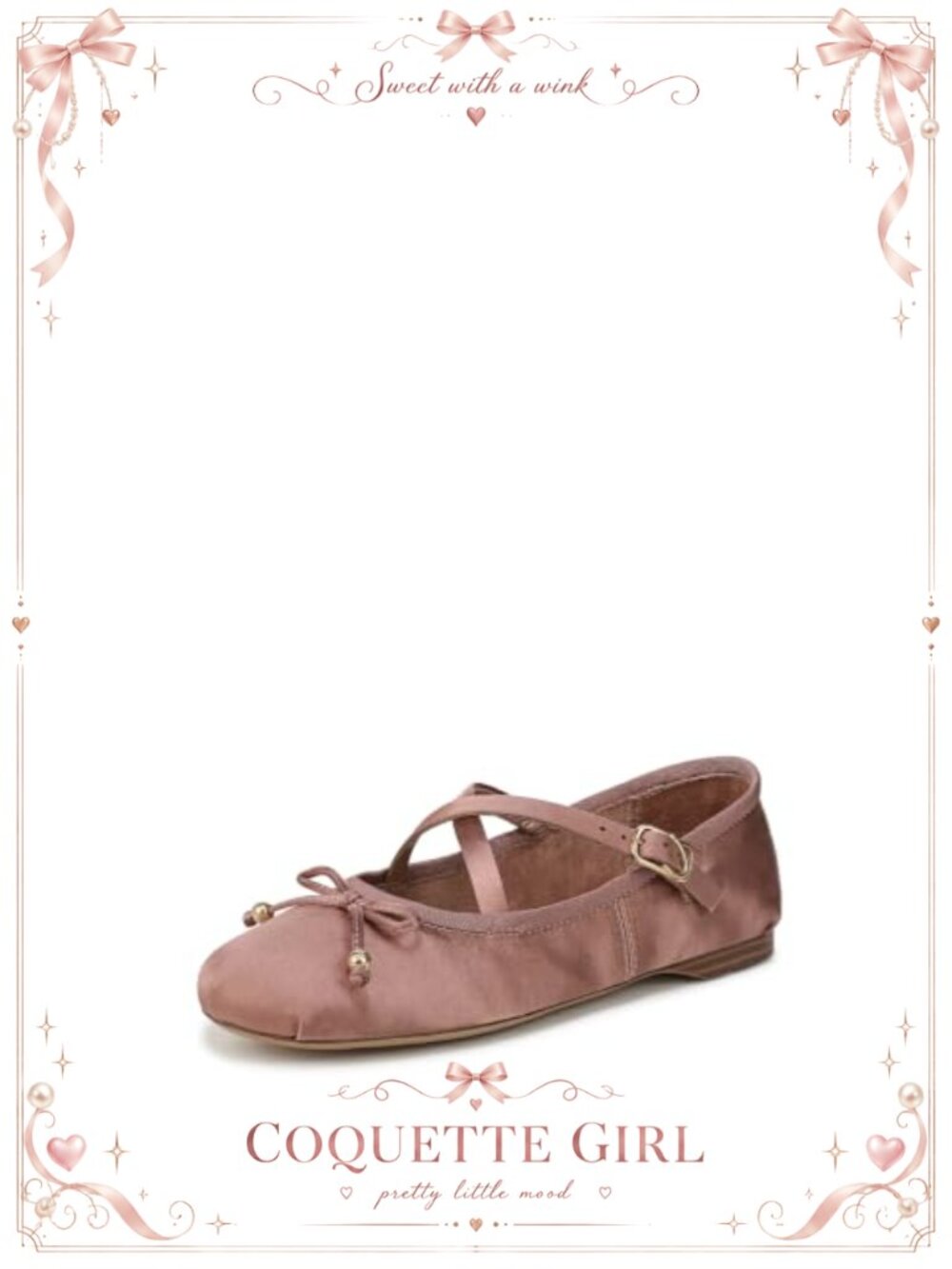 Mary Jane Ballet Flat with Bow Detail Round Toe Buckle Closure